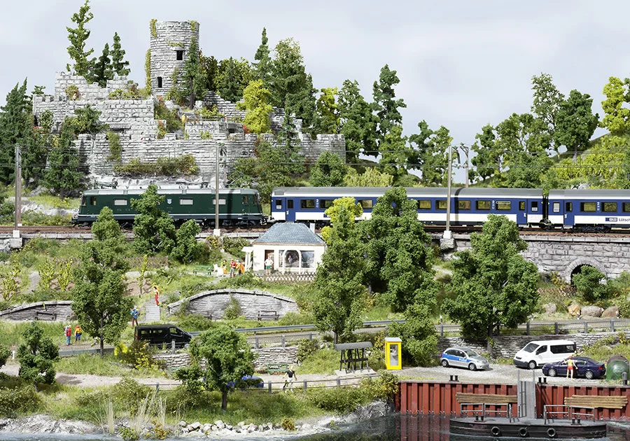 Romantische Burgruine – Modellbahn-Diorama, Ansicht 6